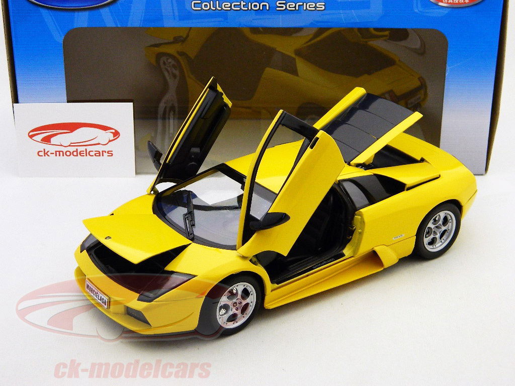 Welly 1:18 ランボルギーニムルシエラゴ2003年イエロー/黄色腕