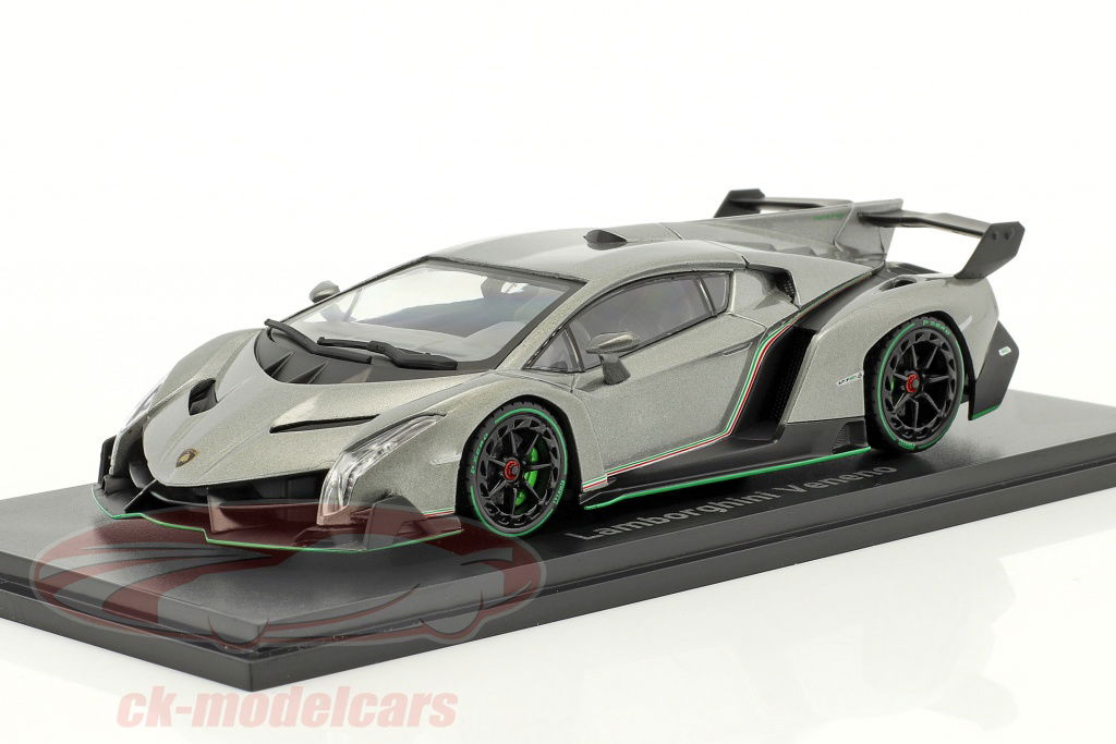 kyosho-1-43-lamborghini-veneno-annee-de-construction-2014-gris-vert-5571grg/