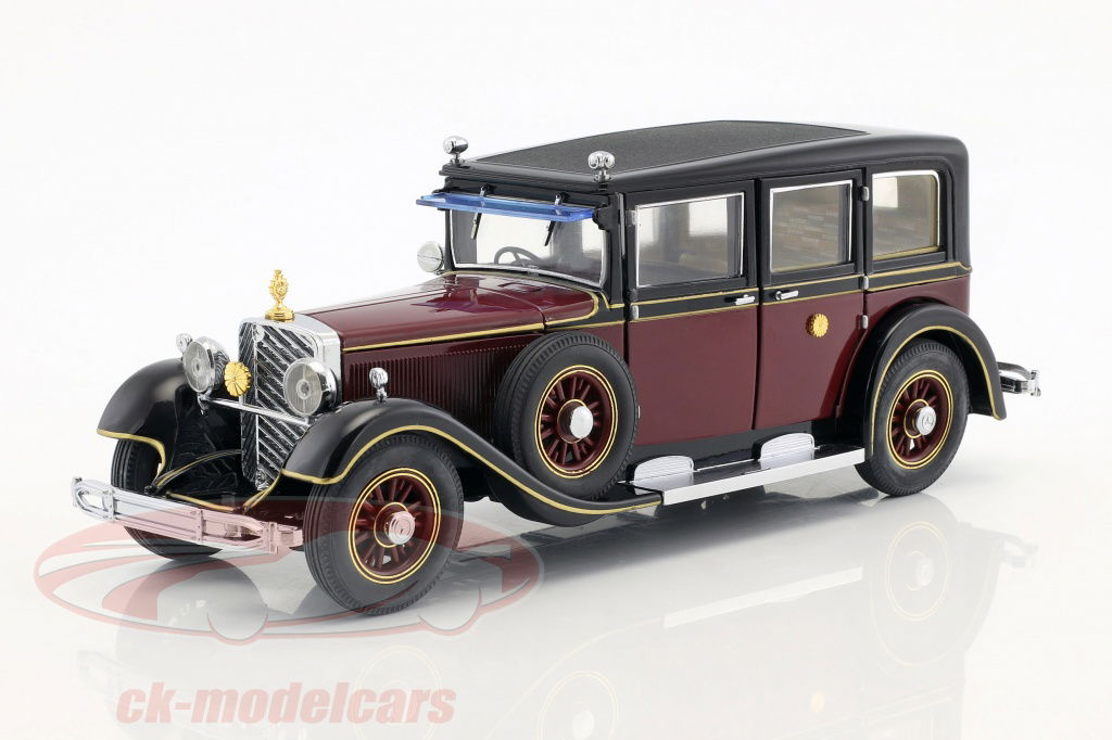 Minichamps 1:24 Mercedes-Benz 770 築 1935 暗いです 赤 / 黒