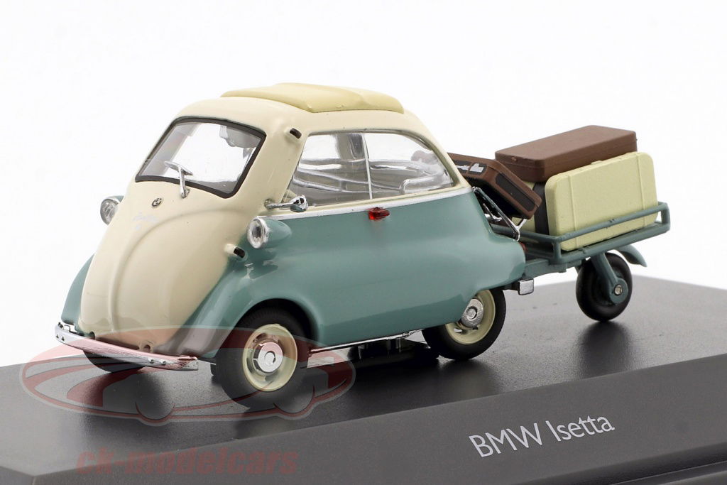 Schuco 1:43 BMW Isetta with trailer and luggage Auto Porter