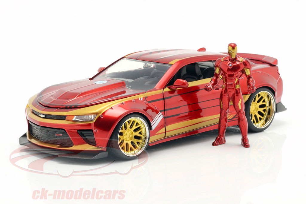 Jadatoys 1:24 Chevrolet Camaro 2016 with figure Iron Man