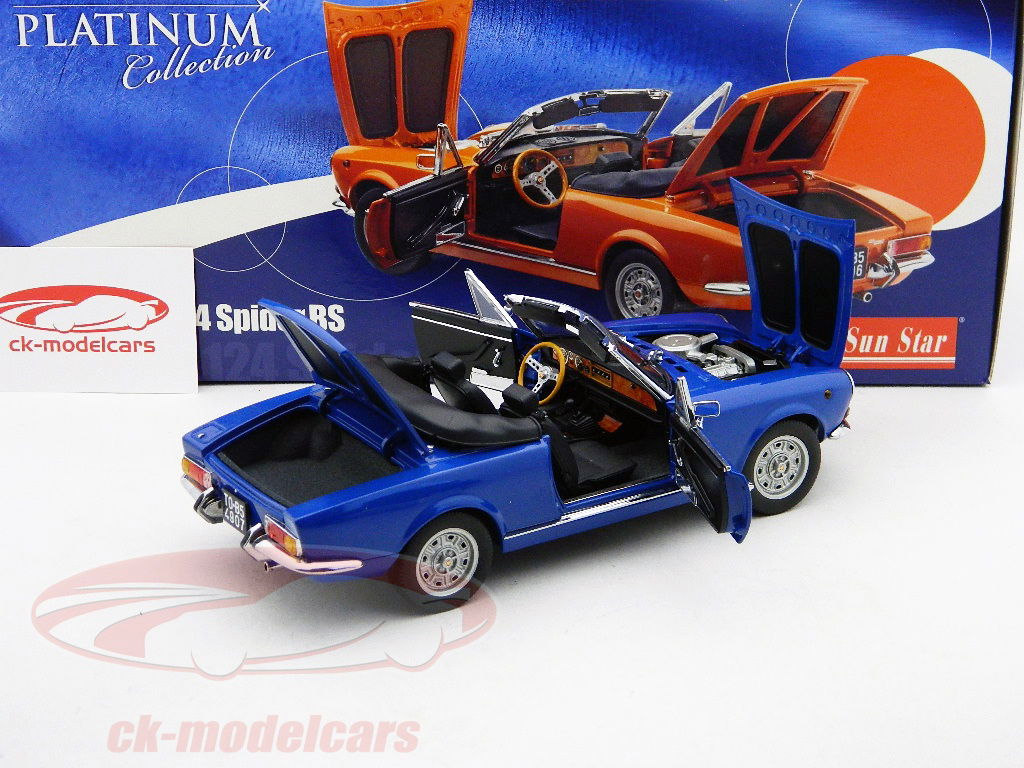 Sun Star Models 1:18 Fiat 124 Spider BS 1974 light blue 4907