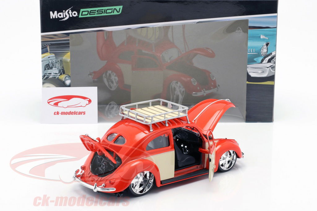 Maisto 1/18 VOLKSWAGEN 1951 レッド Maisto 1:18 VW Volkswagen Beetle Cabriolet 1951 Diecast Red