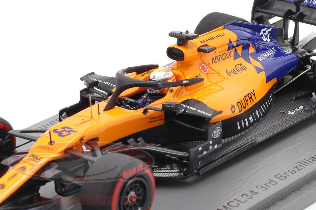 スパーク SPARK マクラーレン Mclaren MCL34 Spark 1:43 Carlos Sainz jr. McLaren MCL34 #55 3rd Brazilian