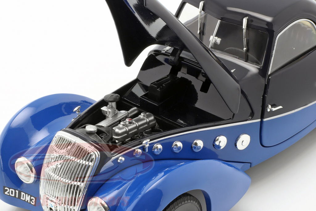 Norev 1:18 Peugeot 302 Darl'Mat Coupe year 1937 blue / dark