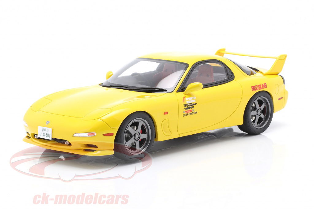 kyosho-1-18-mazda-rx-7-fd3s-movie-new-initial-d-with-figure-yellow-ksr18d02/