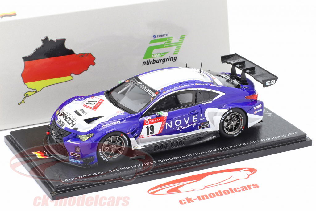 ミニカー　1/43 Lexus RC F GT3 Bandoh Racing with Novel and Ring Racing 24H Nurburgring 2019 D. Farnbacher - H. Yoshimoto - M. Seefried - M. Tischner #19 [SG538] SPARK-MODEL SG538 Scale 1/43 | LEXUS RCF GT3 TEAM BANDOH