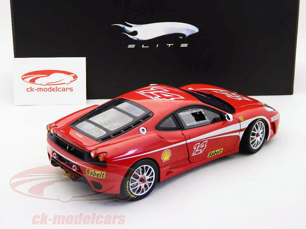 ミニカー MATTEL FERRARI F430 CHALLENGE 18/1 HotWheels Elite 1:18 Ferrari F430 Challenge #14 red in