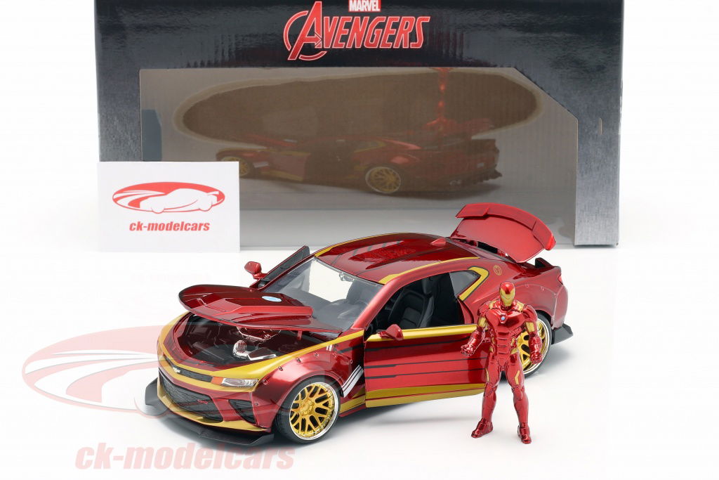 jadatoys 1965 コブラ& 緑黒カマロ2016 Jadatoys 1:24 Chevrolet Camaro 2016 with figure Iron Man