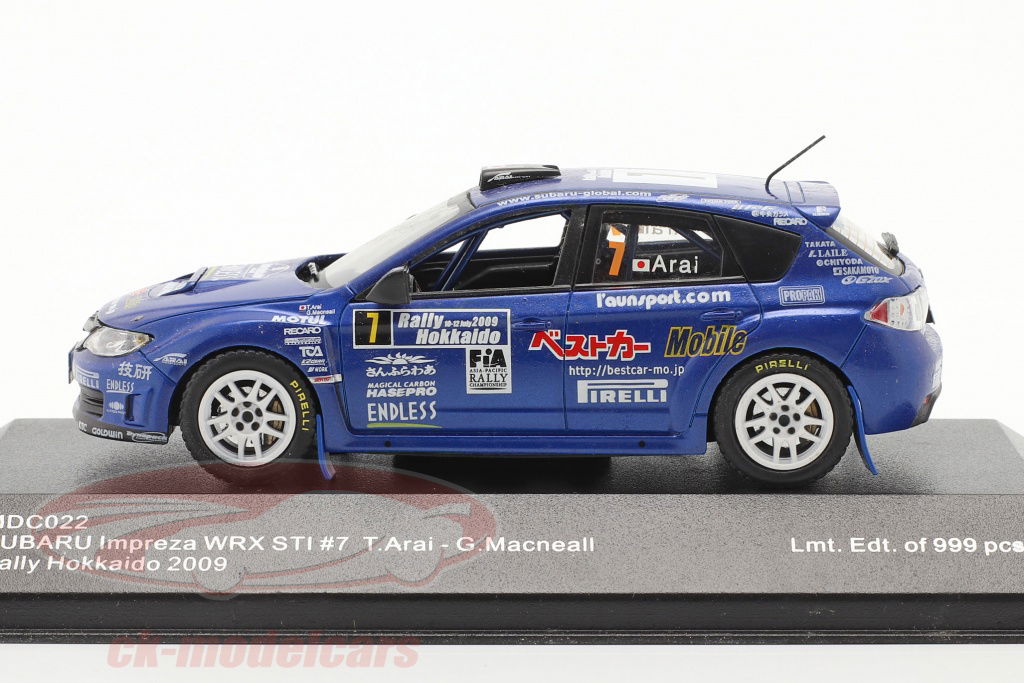 Ixo 1:43 Subaru Impreza WRX STI #7 ラリー Hokkaido 2009 Arai