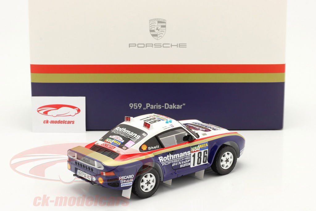 【Spark Model】Porsche 959 Paris Dakar1986 Porsche 959 1986 Dakar Winner (1/43 Spark) in studio - Scale