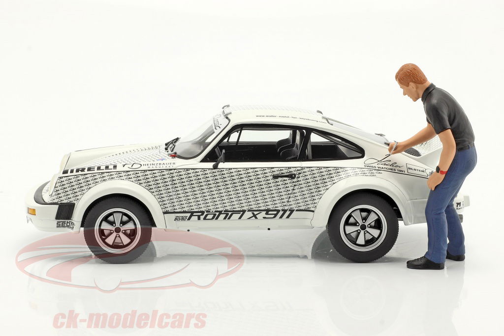 ミニカーSchucoシュコー ポルシェ 911 Rohrl x 911 Schuco 1:18 Porsche 911 Walter Röhrl x911 with figure white