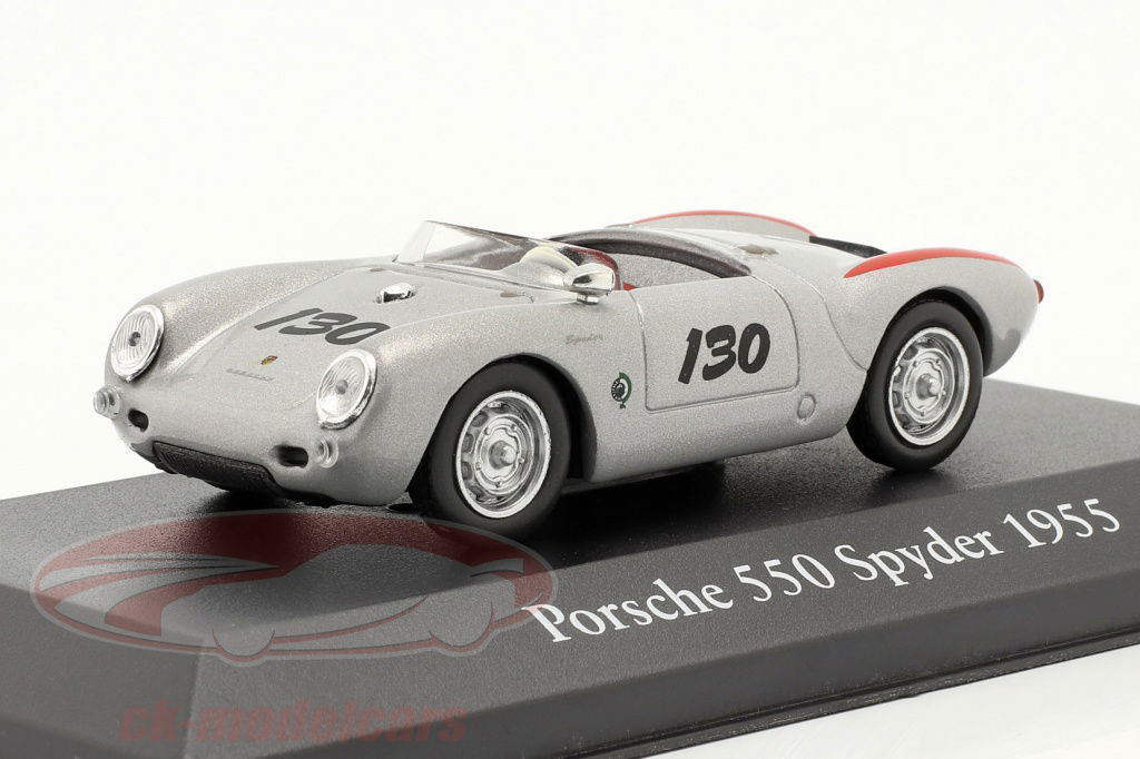 atlas-1-43-porsche-550-spyder-no130-little-bastard-bouwjaar-1955-zilver-metalen-rood-mag-ch21-2891021/