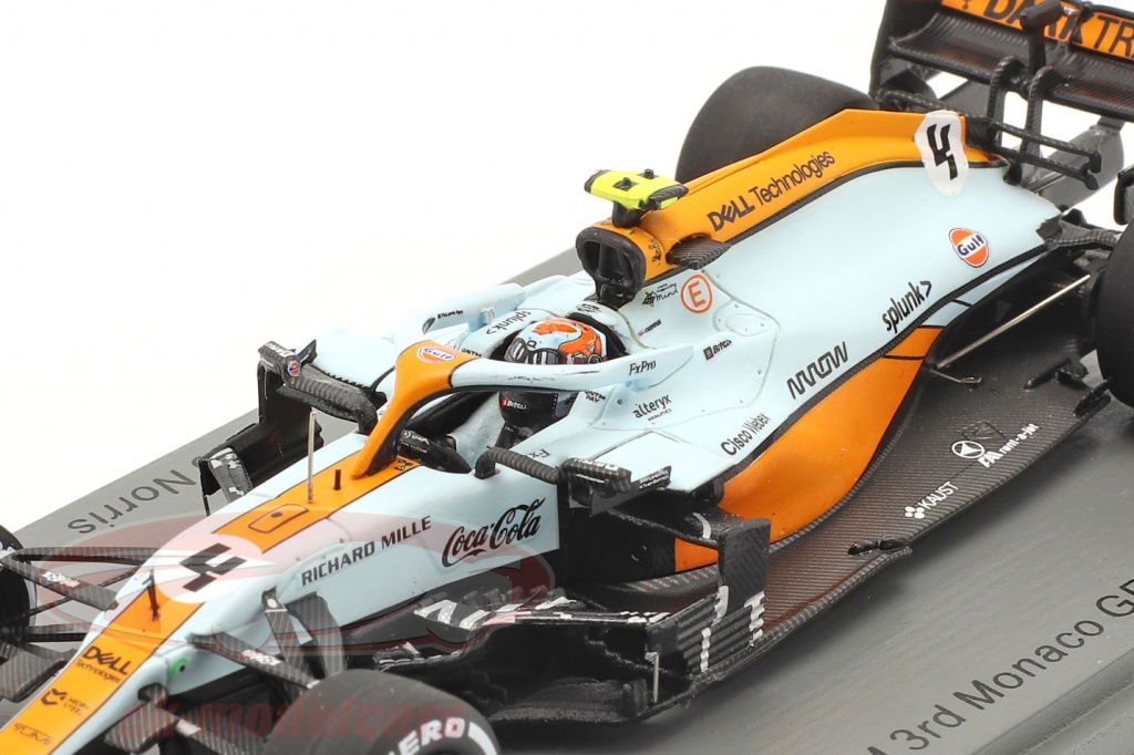 Spark McLaren 2021 Monaco GP LEDケース付き Spark 1:43 Lando Norris McLaren MCL35M #4 3rd Monaco GP