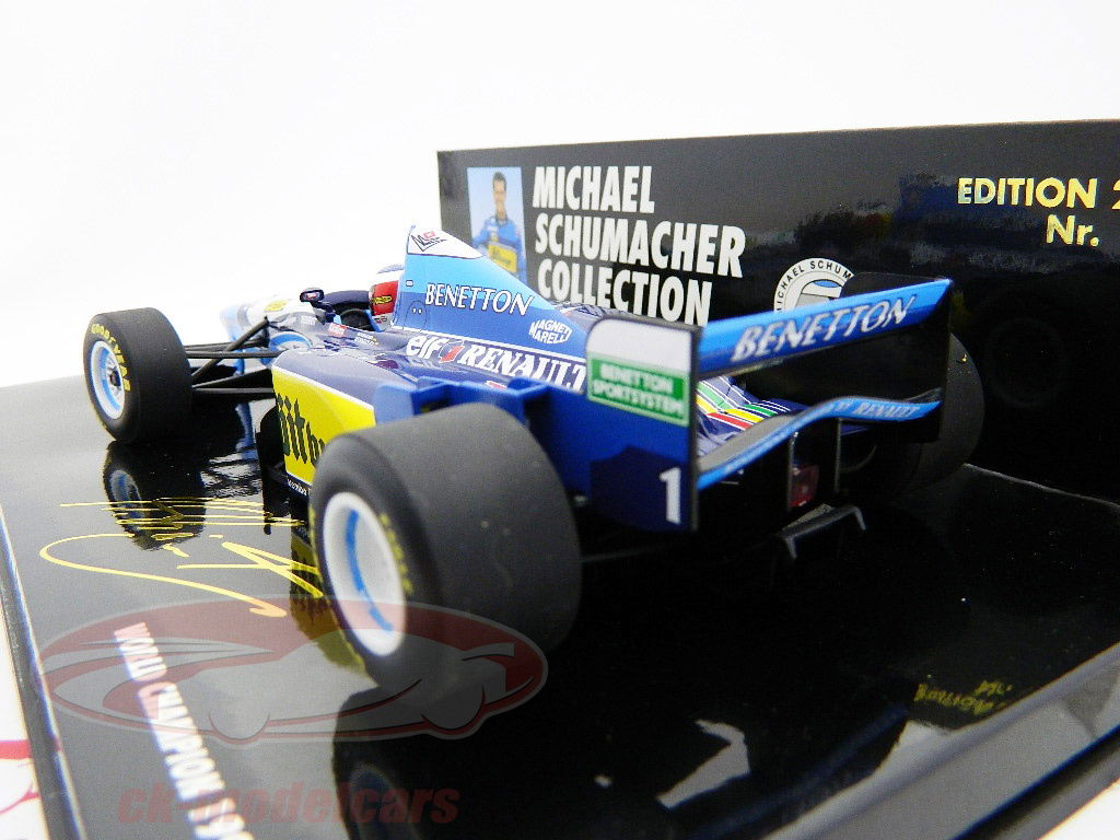 ミニカー　1/43 BENETTON RENAULT B195 WORLD CHAMPION 1995 DRIVE #1(ブルー×イエロー) [403950101] Benetton - F1 Renault B195 n° 1 (1995) 1:12 - Michael