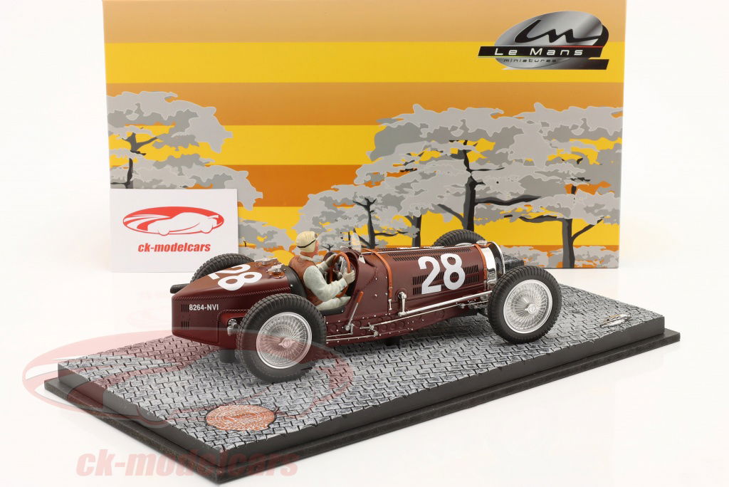 Le Mans miniatures 1/18 ブガッティ T59 Blue LeMans Miniatures 1:18 Tazio Nuvolari Bugatti T59 #28 5th