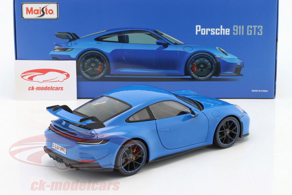 Maisto 1:18 Porsche 911 (992) GT3 建設年 2022 shark 青い
