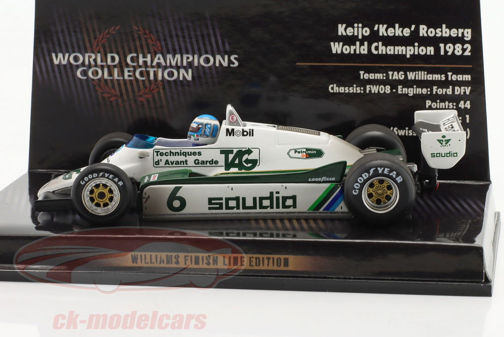 特価1/43 minichamps　WILLAMS F1 FW08 1982 Minichamps 1:43 Keke Rosberg Williams FW08 Dirty Version #6