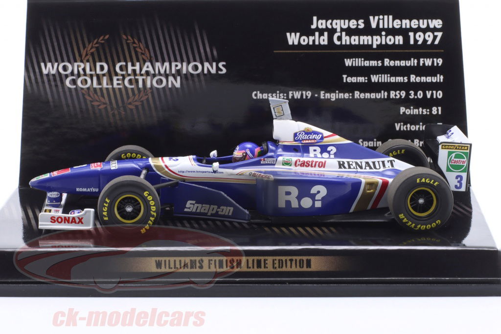 J.ヴィルヌーヴ WILLIAMS FW19 ワールドチャンピオンコレクション Premium Collectibles 1:24 J. Villeneuve Williams FW19 #3