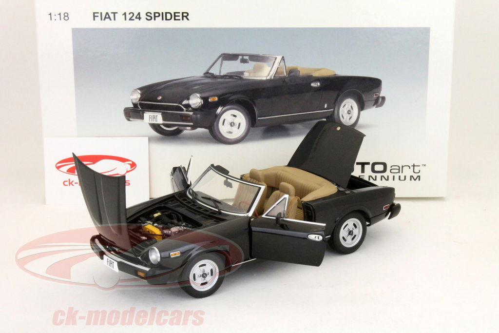 AUTOart 1:18 Fiat 124 Spider black 72611 model car 72611