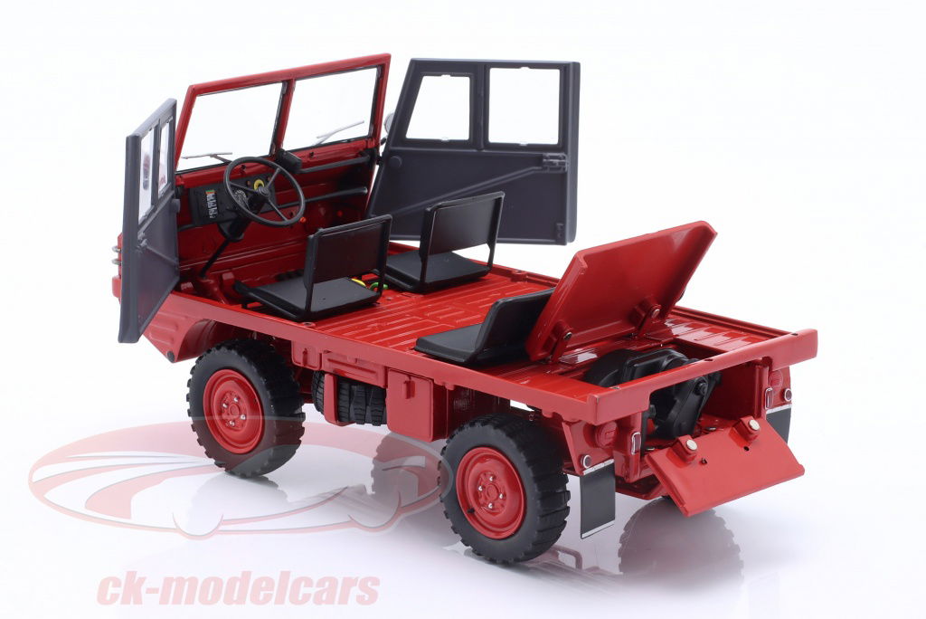 506-003 シュコー 1/18 trident Steyr-Puch Schuco 1:18 Steyr-Puch Haflinger Fire department red / grey