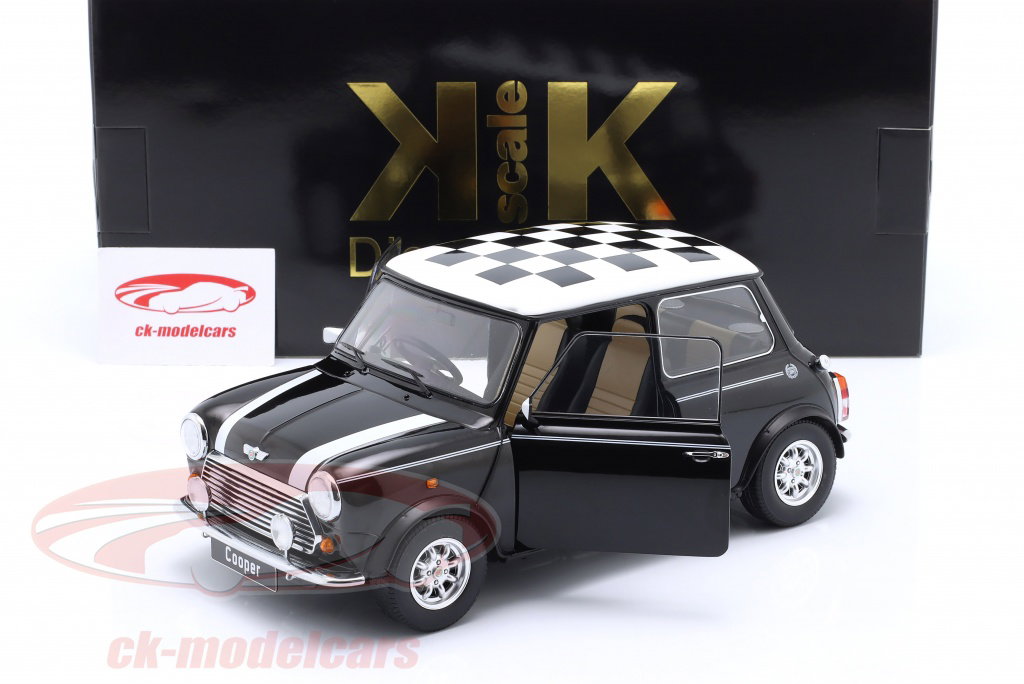 305-056 KK 1/12 ミニ クーパーMINI COOPER RHD KK-Scale 1:12 Mini Cooper RHD ternet sort / hvid KKDC120055R model