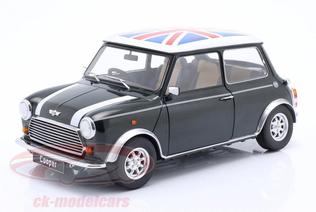 KK-Scale 1:12 Mini Cooper Union Jack RHD 濃い緑色 メタリックな