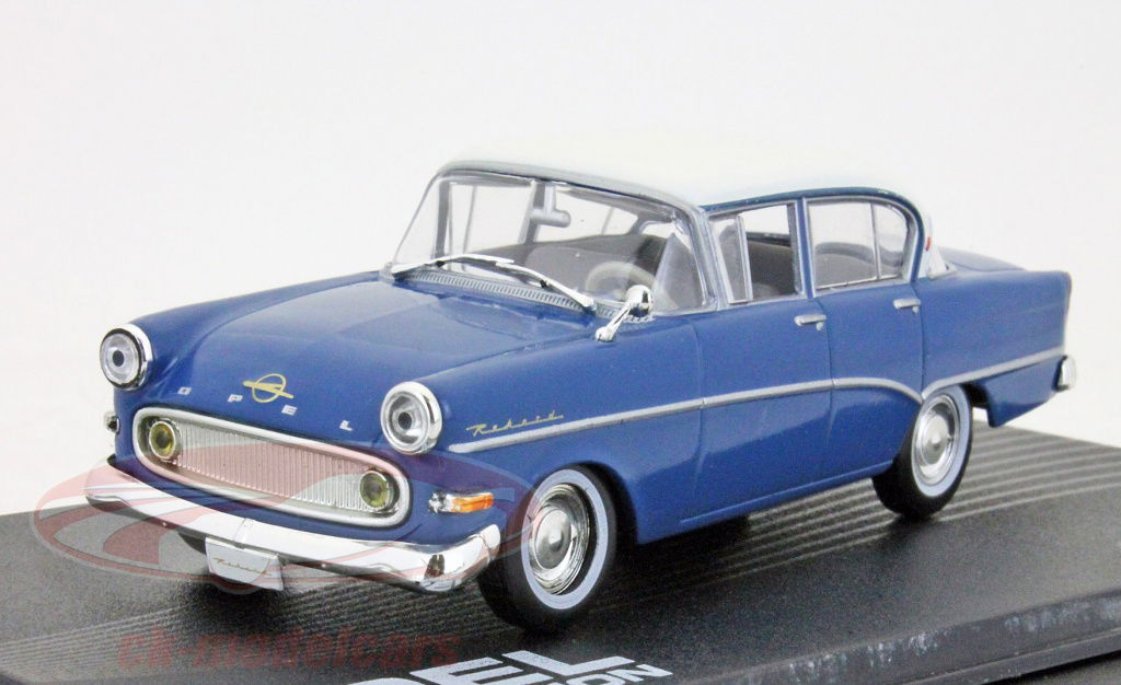 Ixo 1:43 Opel Rekord P1 1957 blue with white roof Altaya