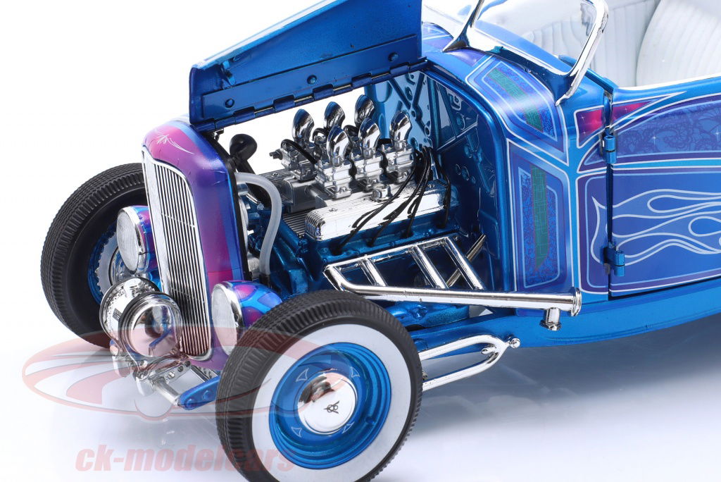 ミニカー　1/18 フォード ホットロッド ロードスター 1932(ブルーフレーム) [A1805024] GMP 1:18 Ford Roadster 