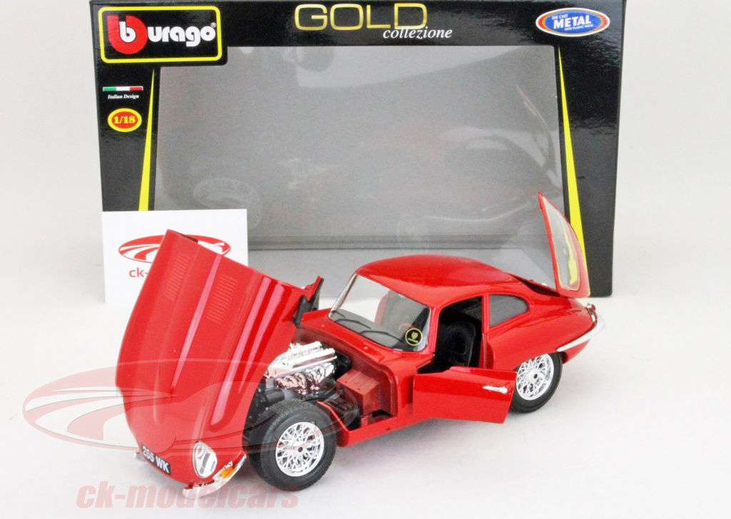 Bburago 1:18 ジャガー Eタイプ クーペ 年 1961 赤 完成モデル