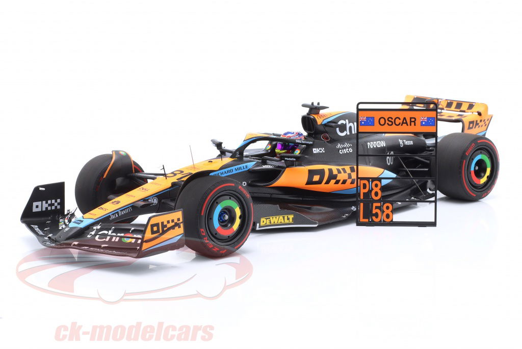 スパーク1/18 McLaren MCL60 2023 OscarPiastri McLaren F1 MCL60 #81 Oscar Piastri 8th Australian GP 2023