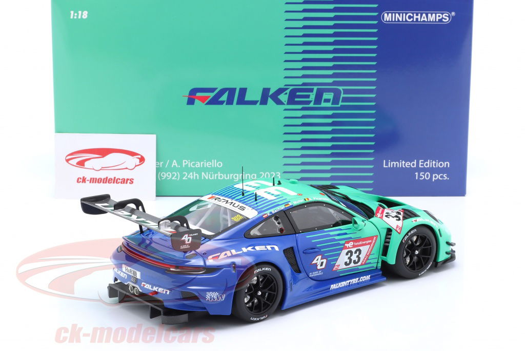 ミニカー　1/43 Porsche 911 GT3 R (992) Falken Motorsports 24H Nurburgring 2023 K. Bachler - S. Muller - A. Picariello #33 [SG922] Porsche 911 GT3 R (992) No.33 Falken Motorsports 24H