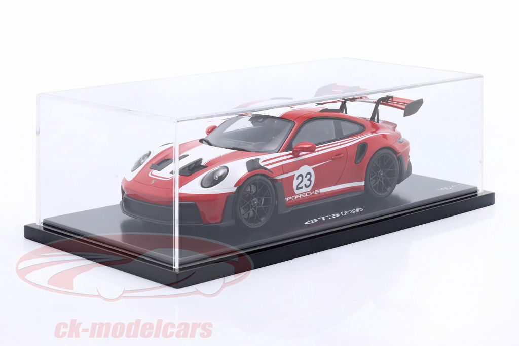 PORSCHE 911 Carrera RS & RSR 限定版 Spark 1:18 Porsche 911 (992) GT3 RS #23 ザルツブルク 赤 / 白
