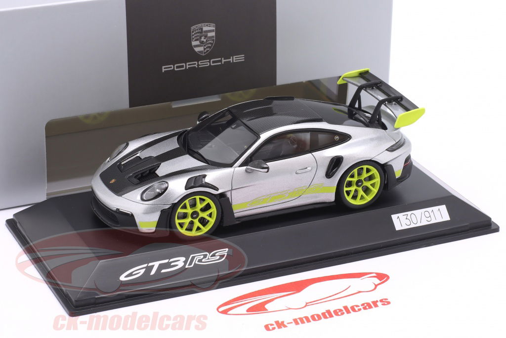 Spark 1:43 Porsche 911 (992) GT3 RS 銀 / アシッドグリーン