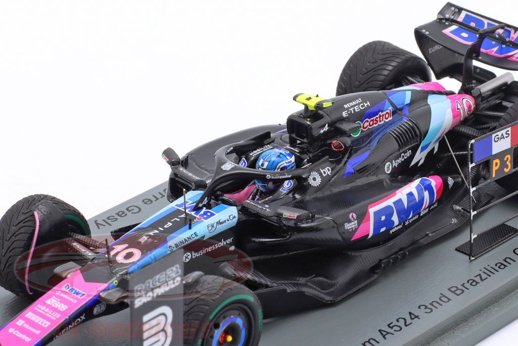 Spark 1:43 Pierre Gasly Alpine A524 #10 3rd Brazil GP