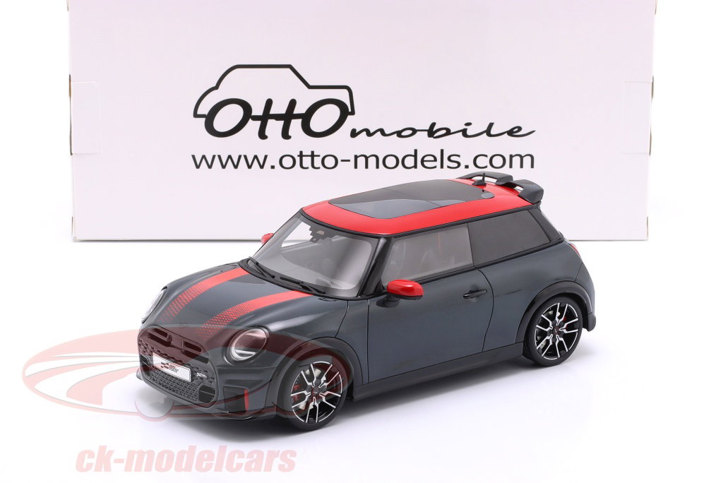 ottomobile-1-18-mini-cooper-jcw-annee-de-construction-2024-gris-fonce-ot1244/