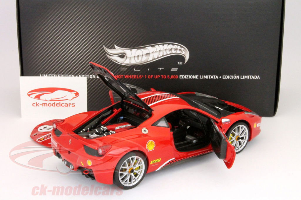 ミニカー Hot Wheels 1/18 Ferrari   458 CHALLENGE Ferrari 458 Challenge #12, Red - Mattel Hot Wheels BCT89 - 1