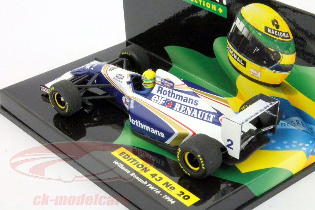 ミニカー WILLIAMS RENAULT FW16 AYRTON SENNA 1994 Minichamps 1:43 Ayrton Senna Williams Renault FW16 Formula 1