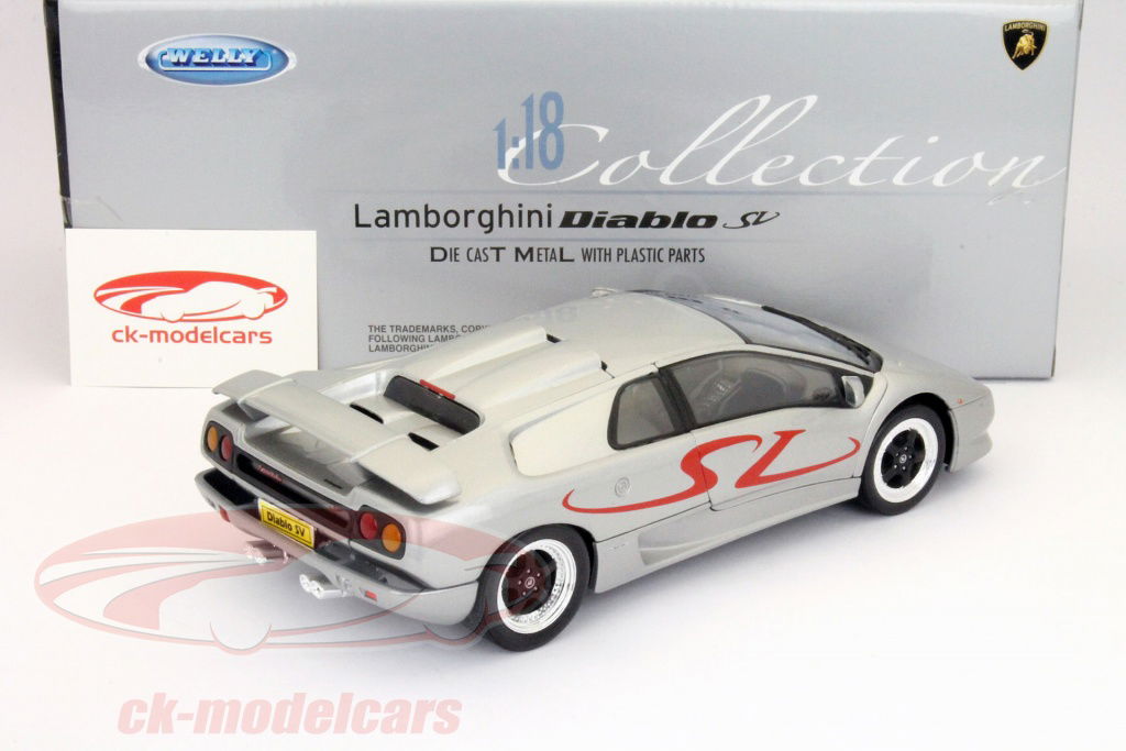 Welly 1:18 ランボルギーニディアブロSV銀腕ずく分 76560 モデル