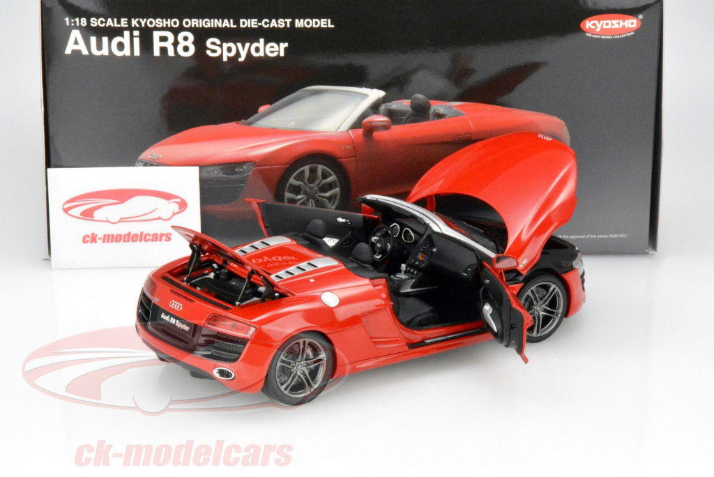 Kyosho 1:18 Audi R8 Spyder Baujahr 2010 rot 09217R
