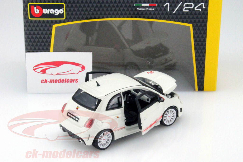 Bburago 1:24 Fiat 500 Abarth Esseesse Baujahr 2011 weiss 18