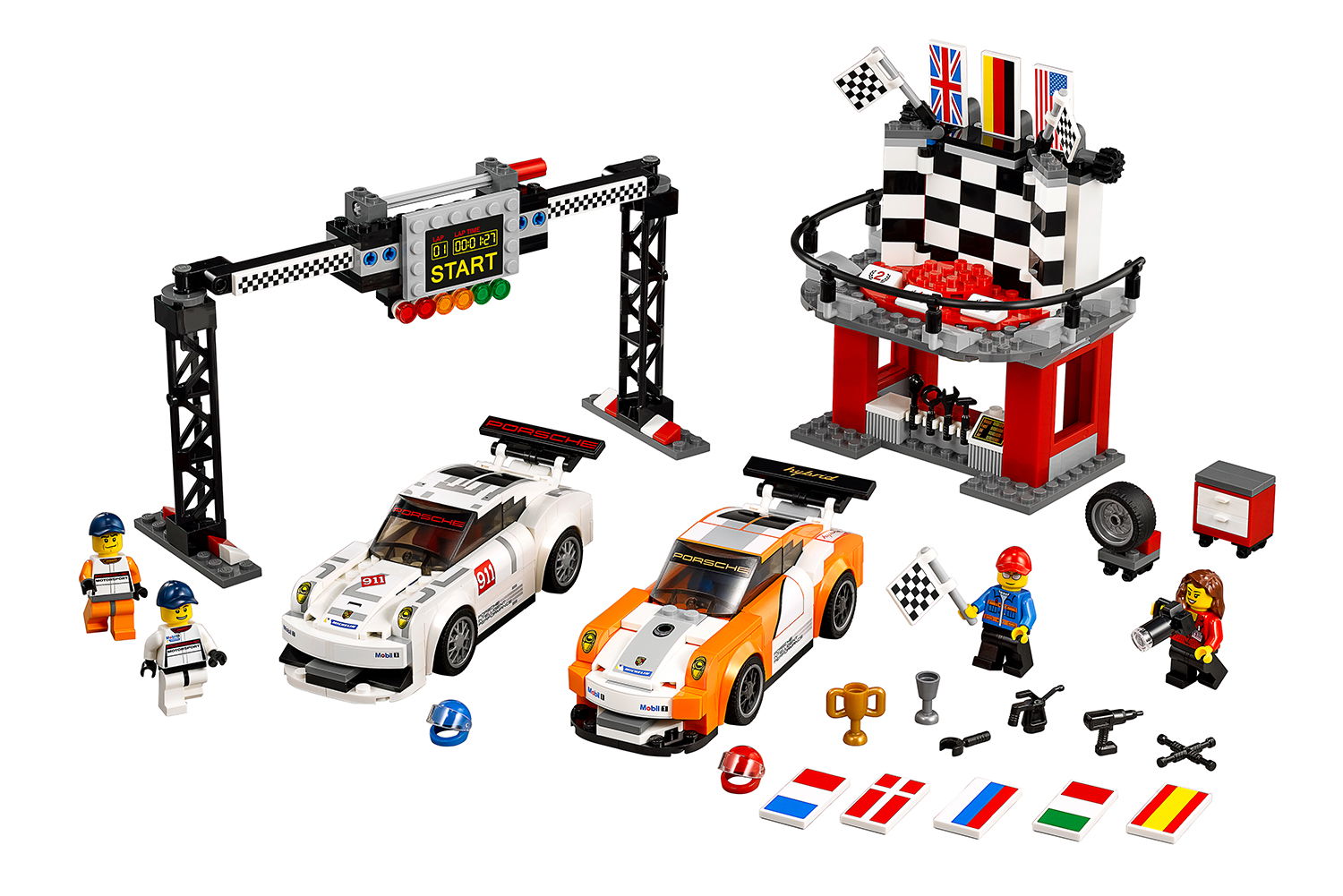 LEGO® Speed Champions Porsche 911 GT3 R Hybrid e GT3 RSR Finish Line