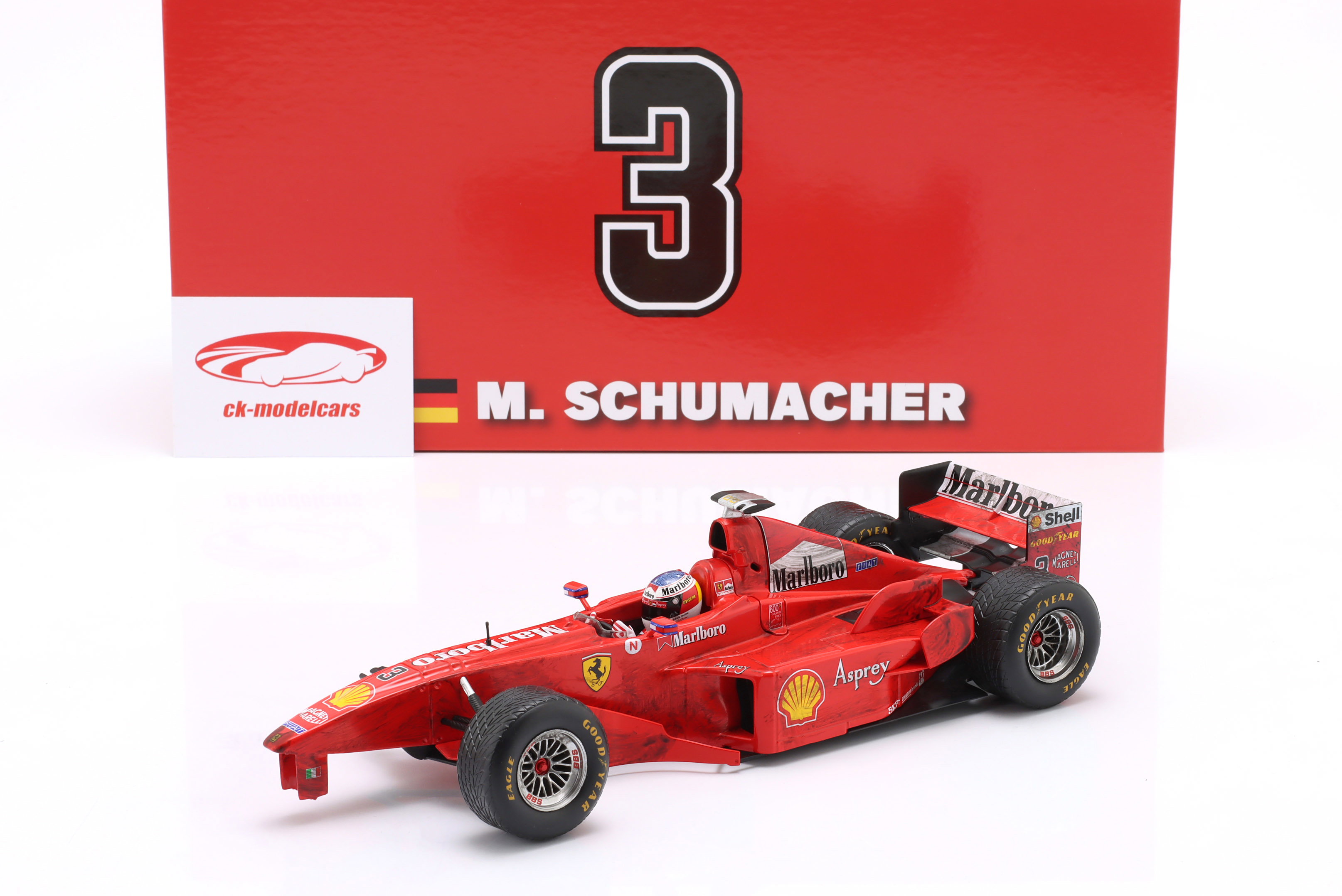 Michael Schumacher Ferrari F300 3 Wheeler #3 Belgien GP Formel 1 1998 1:18 WERK83 Moments