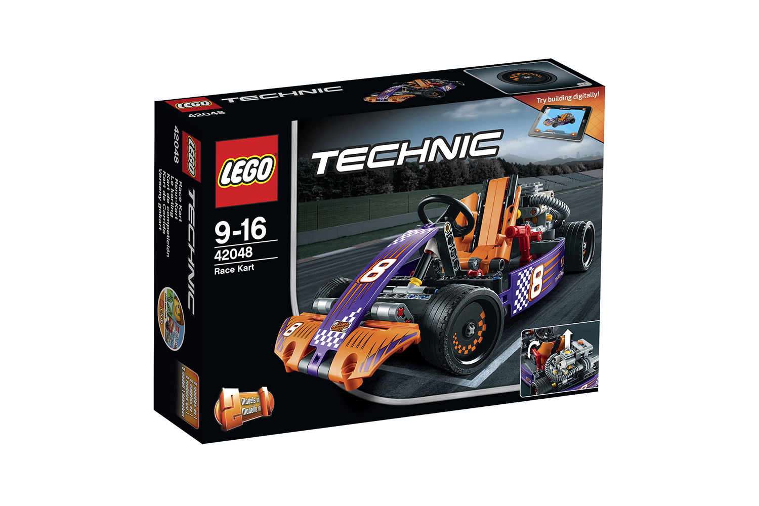 LEGO® Technic Racing kart #8 lilla / appelsin