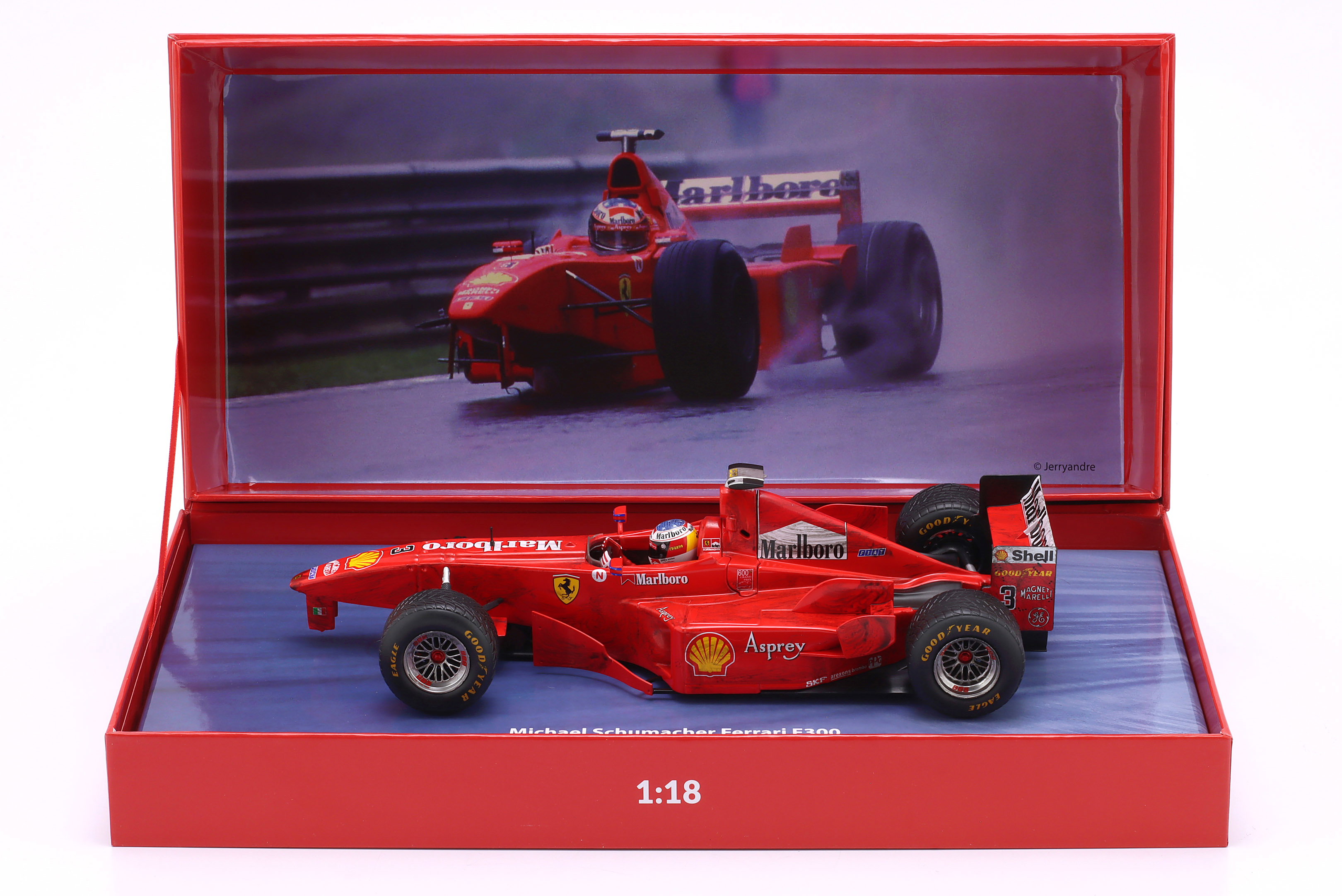 Michael Schumacher Ferrari F300 3 Wheeler #3 Belgien GP Formel 1 1998 1:18 WERK83 Moments