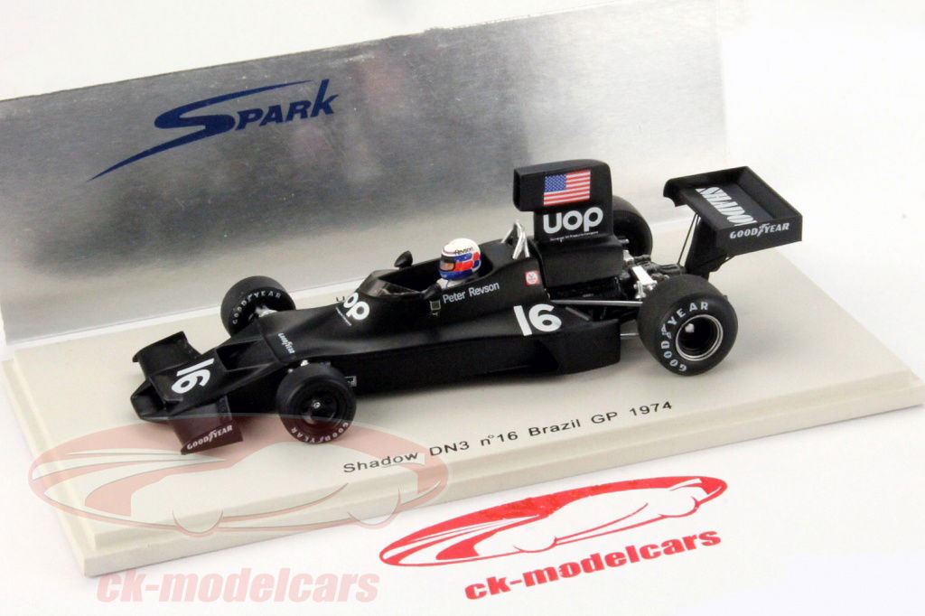 スパークShadow DN3 #16 Peter Revson 1974 Spark 1:43 P. Revson Shadow DN3 #16 Brazil GP Formula 1 1974