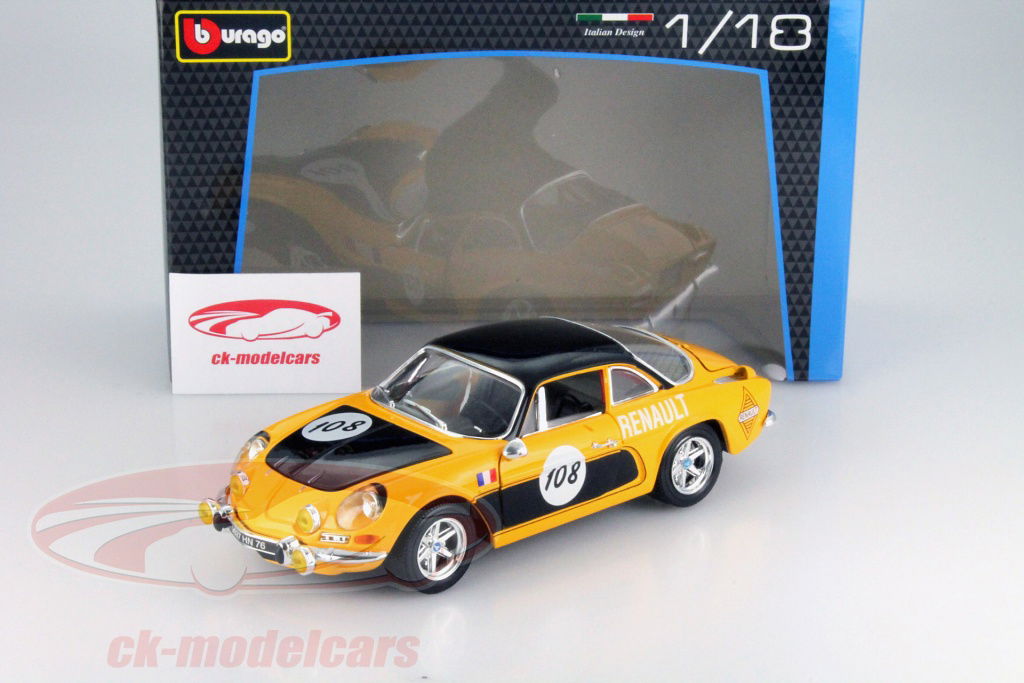 ミニカー ALPINE A110 1600S 1971 1/18 Bburago Bburago 1:18 Alpine Renault A110 1600S #108 1971 yellow