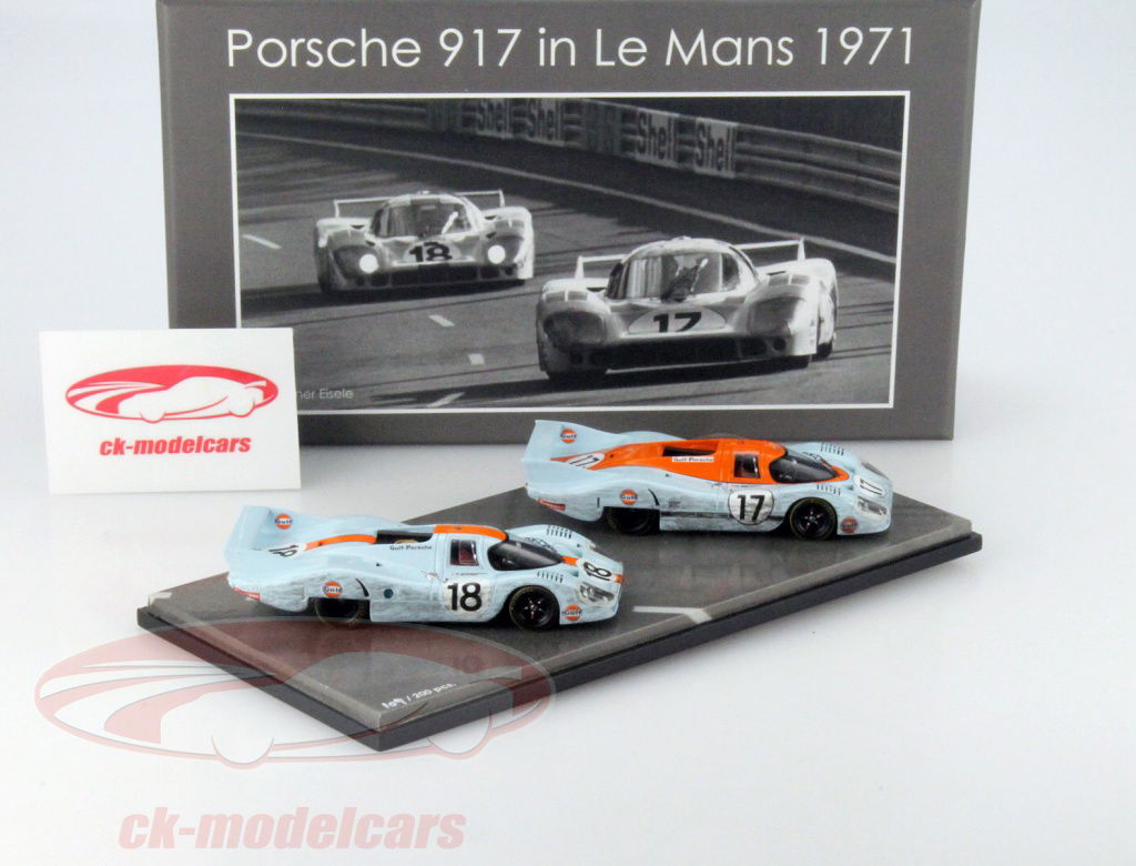 Spark 1:43 Porsche 917 2-Car Set #17 #18 24 LeMans 1971 CA