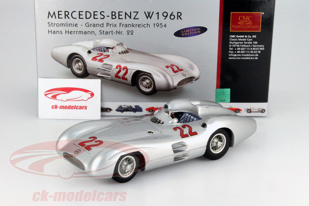 CMC 1:18 H. Herrmann Mercedes-Benz W196R #22 GP France Formula 1