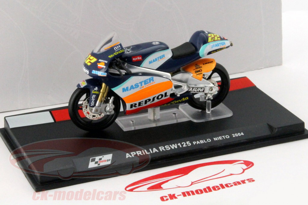 Ixo 1:24 Pablo Nieto Aprilia RSW125 #22 MotoGP 2004 Altaya